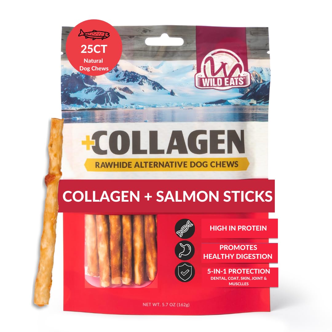 Wild Eats Real Duck Collagen Bully Sticks for Dogs, 25 Pack, Rawhide Free