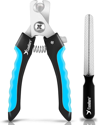 Candure Cat Nail Clippers for Indoor Cats, Rabbits, Hamsters, Birds with Precise Angled Edges to Ensure Easy & Safe Trimming Stainless Steel Cat Nail Trimmer for At-Home Cat Grooming