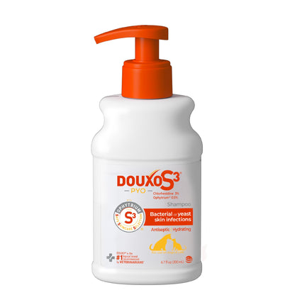 Douxo S3 PYO Medicated Dog Shampoo with 3% Chlorhexidine for Dogs – Antibacterial & Antiseptic Yeast Infection Treatment For Dogs & Cats, Clinically Proven, 6.7 fl oz