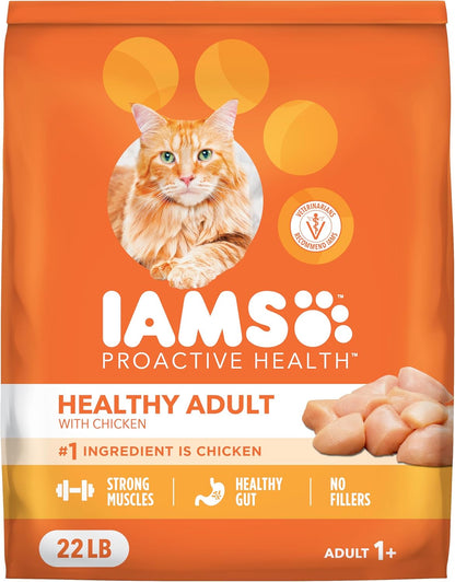 IAMS Proactive Health Healthy Adult Dry Cat Food, Chicken, 22 lb