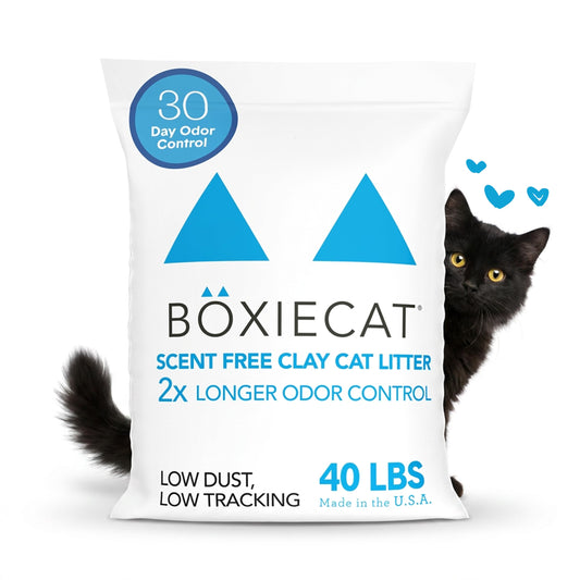 Boxie Premium Unscented Clumping Cat Litter 30+ Day Odor Control 16 lb