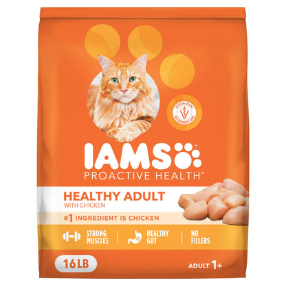 IAMS Proactive Health Healthy Adult Dry Cat Food, Chicken, 22 lb