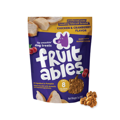 Fruitables Baked Dog Treats, Low Calorie Treats, Pumpkin & Blueberry, 12oz