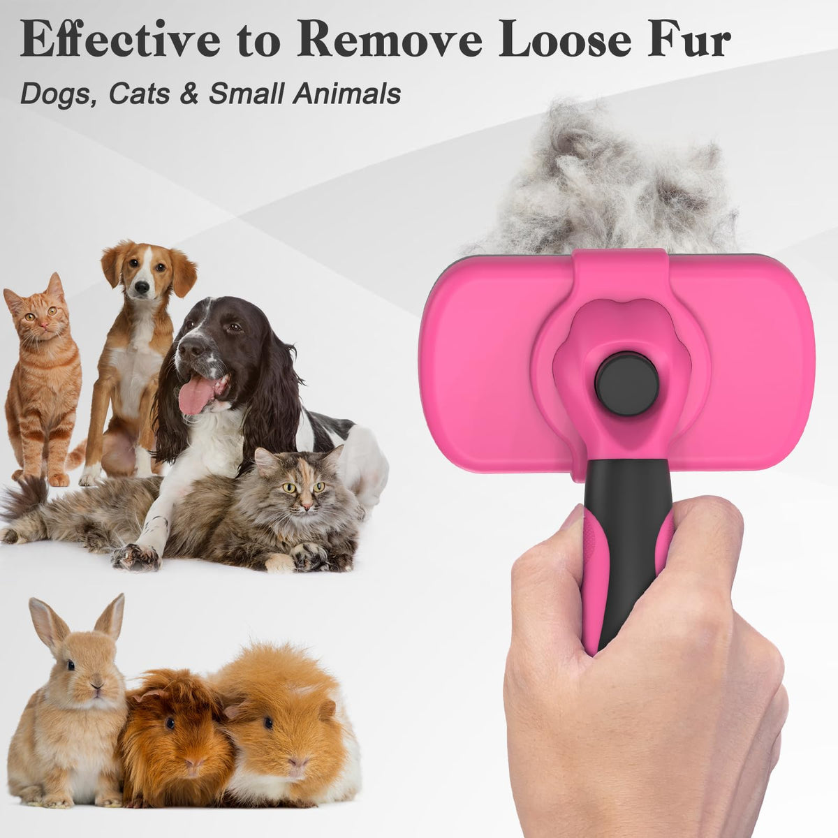 Swihauk Self Cleaning Slicker Brush for Dogs & Cats, Skin Friendly Pet Grooming for Shedding, Deshedding, and Hair Removal - Puppy Brush for Long Haired Pets, Pet Supplies, Purple