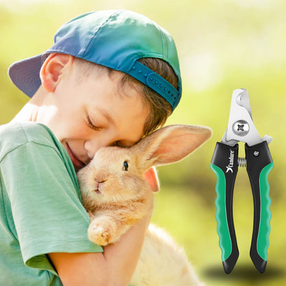 Candure Cat Nail Clippers for Indoor Cats, Rabbits, Hamsters, Birds with Precise Angled Edges to Ensure Easy & Safe Trimming Stainless Steel Cat Nail Trimmer for At-Home Cat Grooming
