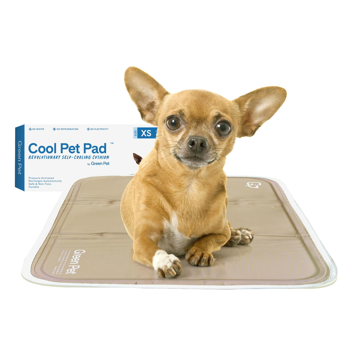 The Green Pet Shop Cool Pet Pad - Medium, Sage Grey - Self-Cooling, Pressure Activated Mat for Dogs & Cats from 21-45 lbs - Non-Toxic Gel, No Water Needed