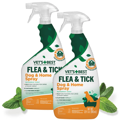 Vet's Best Flea & Tick Home Spray for Dogs, Plant-Based, 14 oz