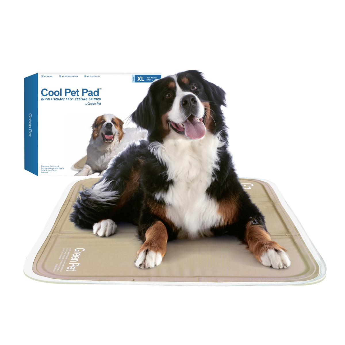 The Green Pet Shop Cool Pet Pad - Medium, Sage Grey - Self-Cooling, Pressure Activated Mat for Dogs & Cats from 21-45 lbs - Non-Toxic Gel, No Water Needed