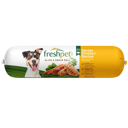 Freshpet Dog Food, Slice and Serve Roll, Tender Chicken Recipe, 16 Oz