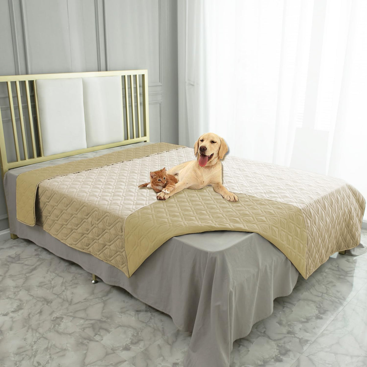 Ameritex Waterproof Dog Bed Blankets Cover for Bed Couch Sofa Reversible