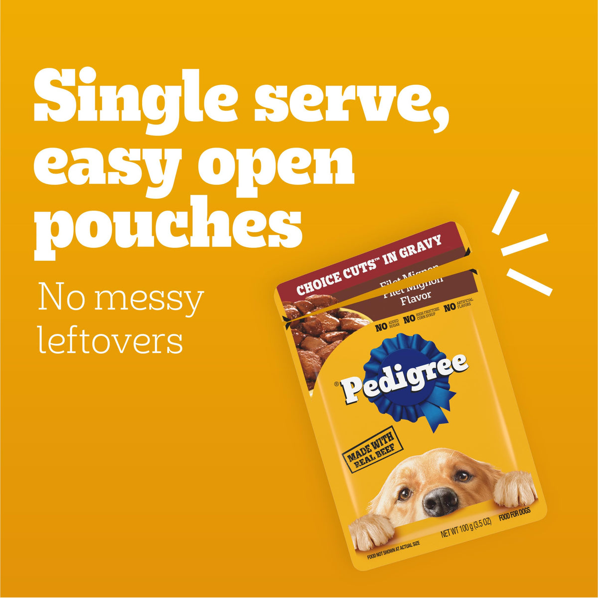 Pedigree Choice Cuts Wet Dog Food Pouch, Chicken Variety, 3.5 oz, 30 Count