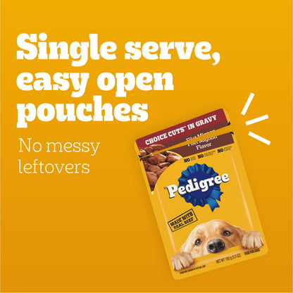 Pedigree Choice Cuts Wet Dog Food Pouch, Chicken Variety, 3.5 oz, 30 Count