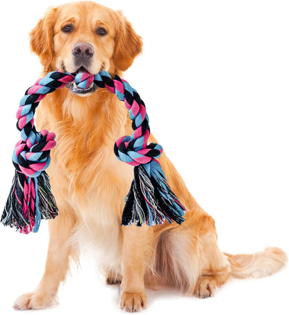 SHARLOVY Large Tough Chew Toys for Aggressive Chewers, 9 Pack Dog Rope Toys