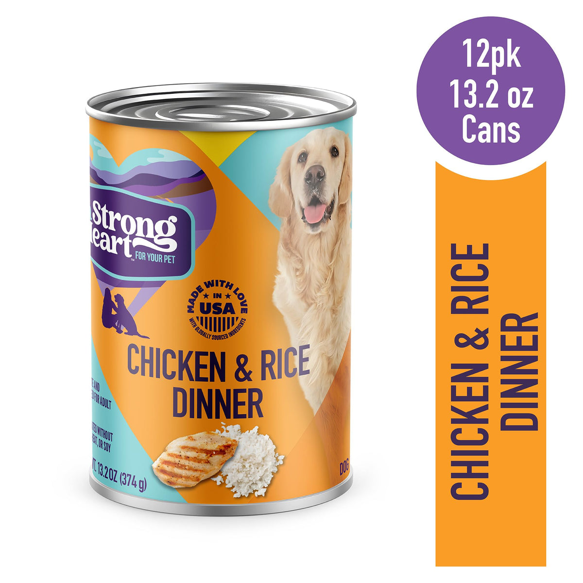 A Strong Heart Chopped Dog Food, Real Beef Dinner, 13.2oz Cans, 12pk