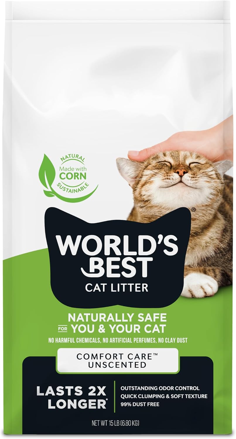 World's Best Cat Litter, Comfort Care, Unscented, Odor Control, 15 lb Bag