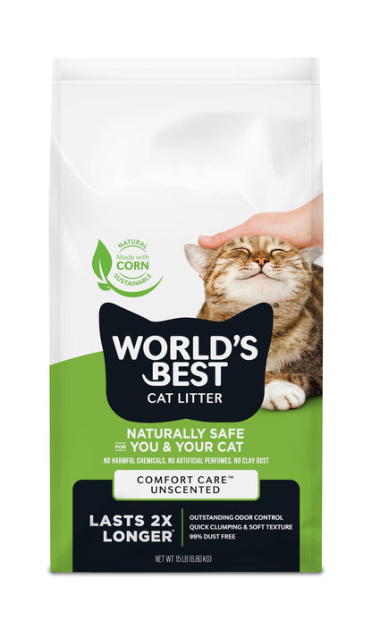 World's Best Cat Litter Comfort Care, Unscented, Odor Control, 32 lb Bag