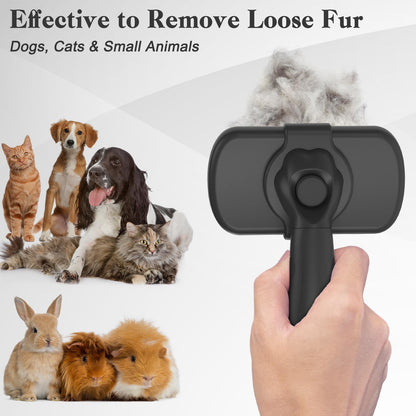 Swihauk Self Cleaning Slicker Brush for Dogs & Cats, Skin Friendly Pet Grooming for Shedding, Deshedding, and Hair Removal - Puppy Brush for Long Haired Pets, Pet Supplies, Purple
