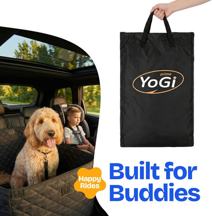 Half Hammock Dog Seat Cover for Back Seat - Waterproof Half Backseat Dog Cover, Space Saving Split Seat Design, Universal Fit & Heavy Duty Pet Restraint