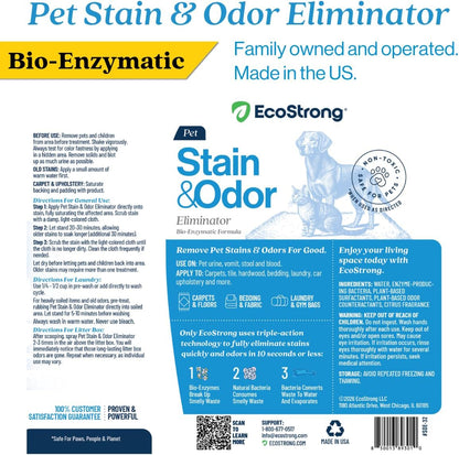 Eco Strong Pet Stain and Odor Remover - Cat Urine Enzyme Cleaner Destroyer, Urine Destroyer for Dogs, Pet Urine Enzyme Cleaner - 32 OZ