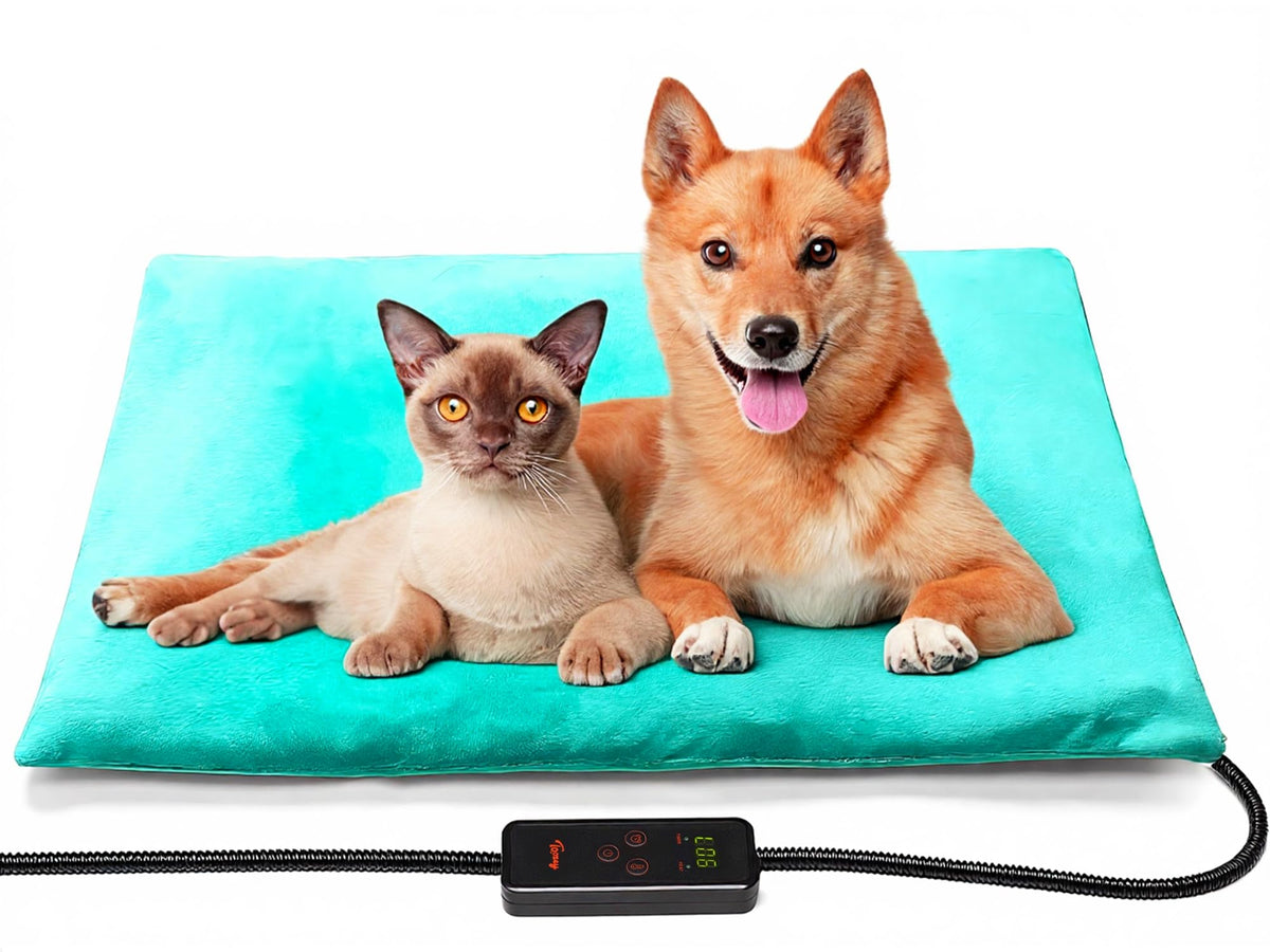 Toozey Cat Heating Pad for Cats & Dogs, Heated Bed Mat, 18 x 16 in, Grey