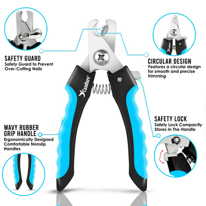 Candure Cat Nail Clippers for Indoor Cats, Rabbits, Hamsters, Birds with Precise Angled Edges to Ensure Easy & Safe Trimming Stainless Steel Cat Nail Trimmer for At-Home Cat Grooming