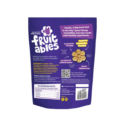 Fruitables Baked Dog Treats, Low Calorie Treats, Pumpkin & Blueberry, 12oz
