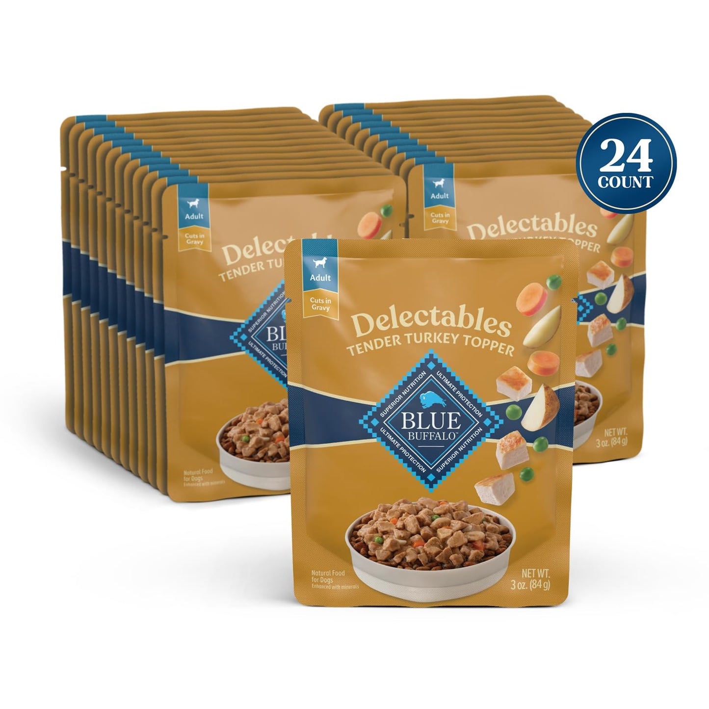 Blue Buffalo Delectables Variety Pack Dog Food Topper, 3 oz, 24 ct
