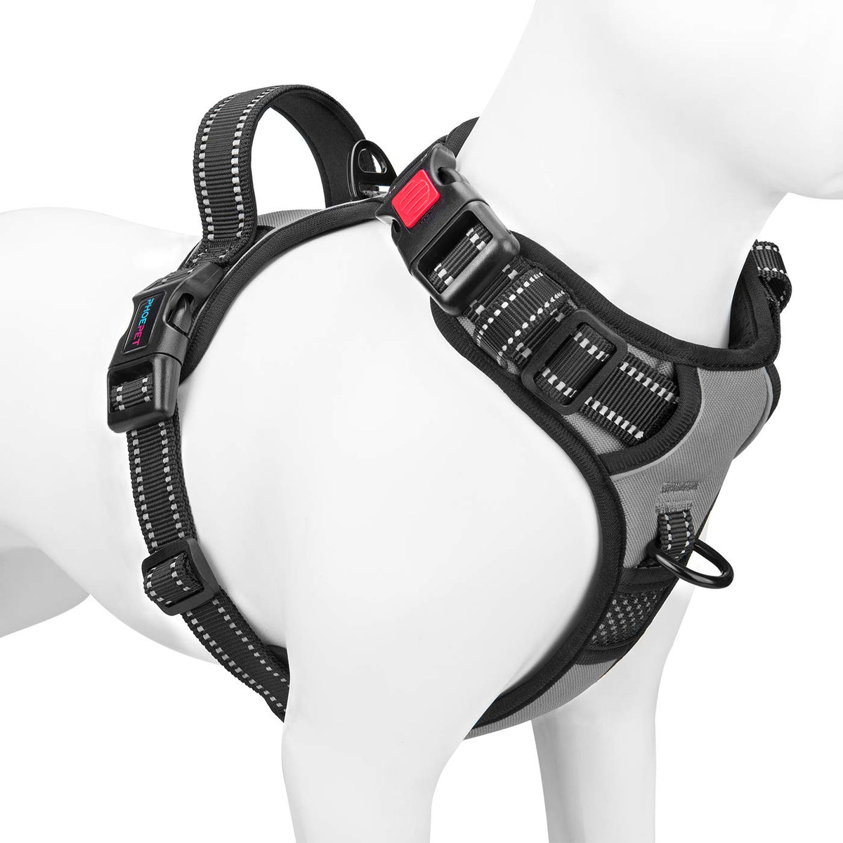 PHOEPET Reflective Dog Harness Large Breed Adjustable No Pull Vest