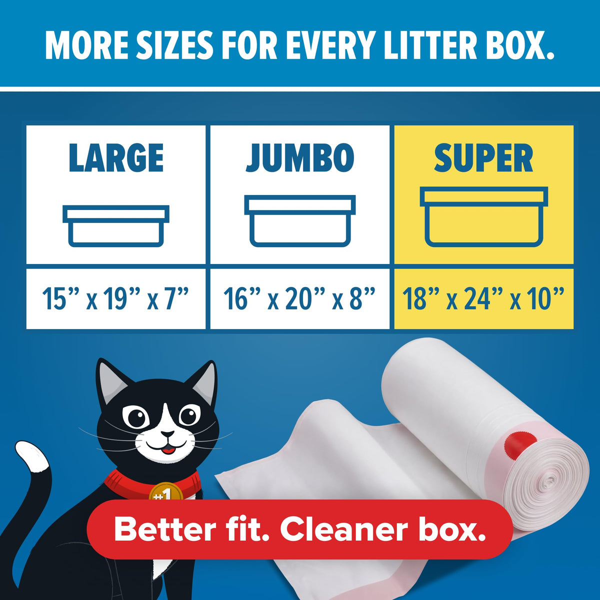 Jonny Cat Litter Box Liners Heavy Duty, Tear & Leak Resistant Jumbo 15ct