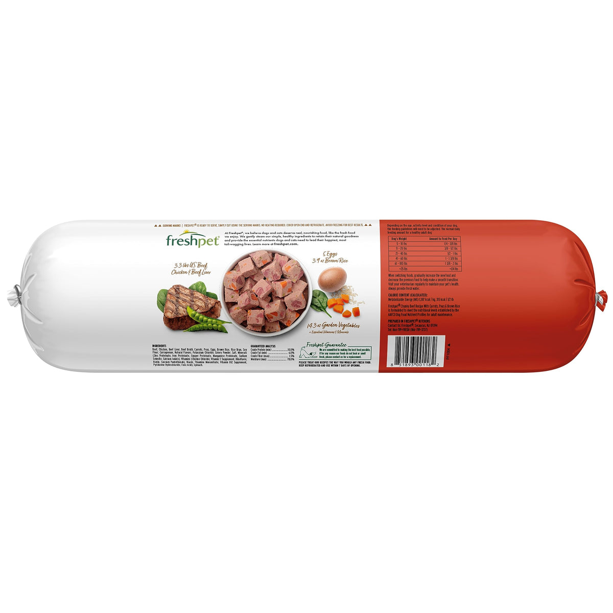 Freshpet Dog Food, Slice and Serve Roll, Tender Chicken Recipe, 16 Oz