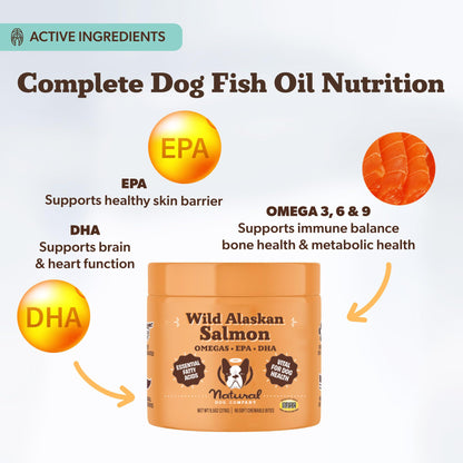 Natural Dog Company Wild Alaskan Salmon Oil for Dogs - 16 oz