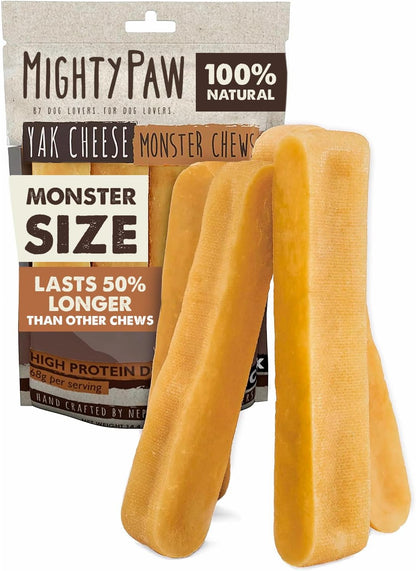 Mighty Paw Yak Cheese Dog Chews, Limited Ingredients, Monster 4-Pack