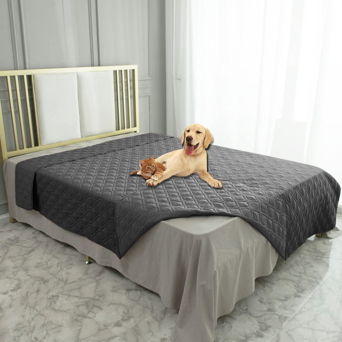 Ameritex Waterproof Dog Bed Blankets Cover for Bed Couch Sofa Reversible