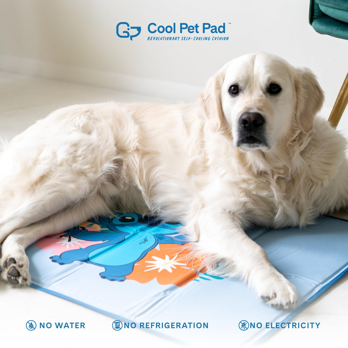 The Green Pet Shop Cool Pet Pad - Medium, Sage Grey - Self-Cooling, Pressure Activated Mat for Dogs & Cats from 21-45 lbs - Non-Toxic Gel, No Water Needed