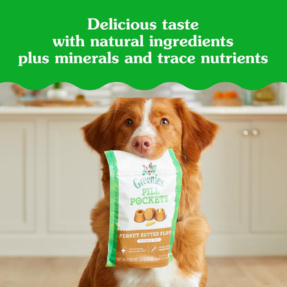Greenies Pill Pockets Large Size Dog Treats, Peanut Butter, 15.8 oz