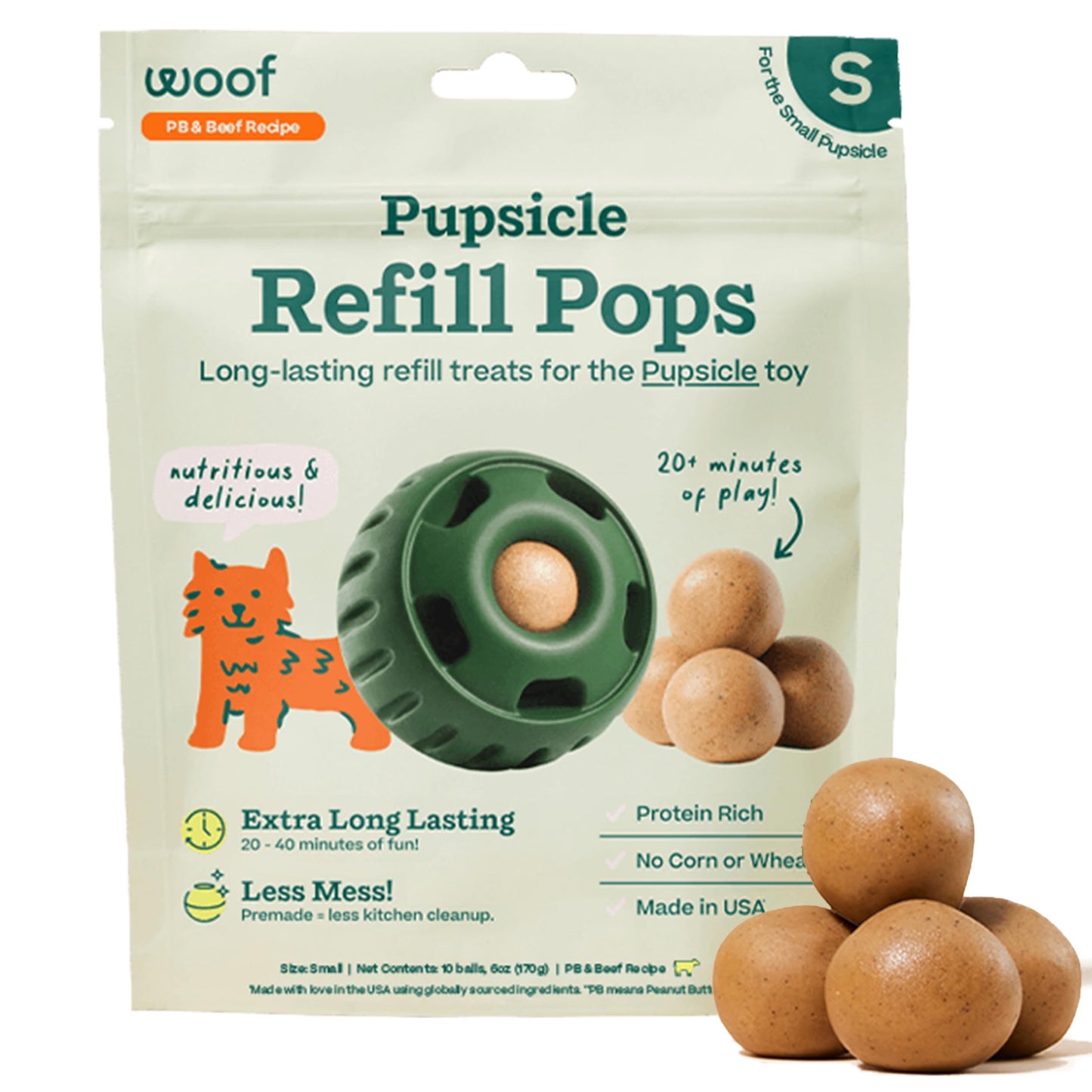 WOOF Pupsicle Birthday Refill Pops Dog Treats, Large