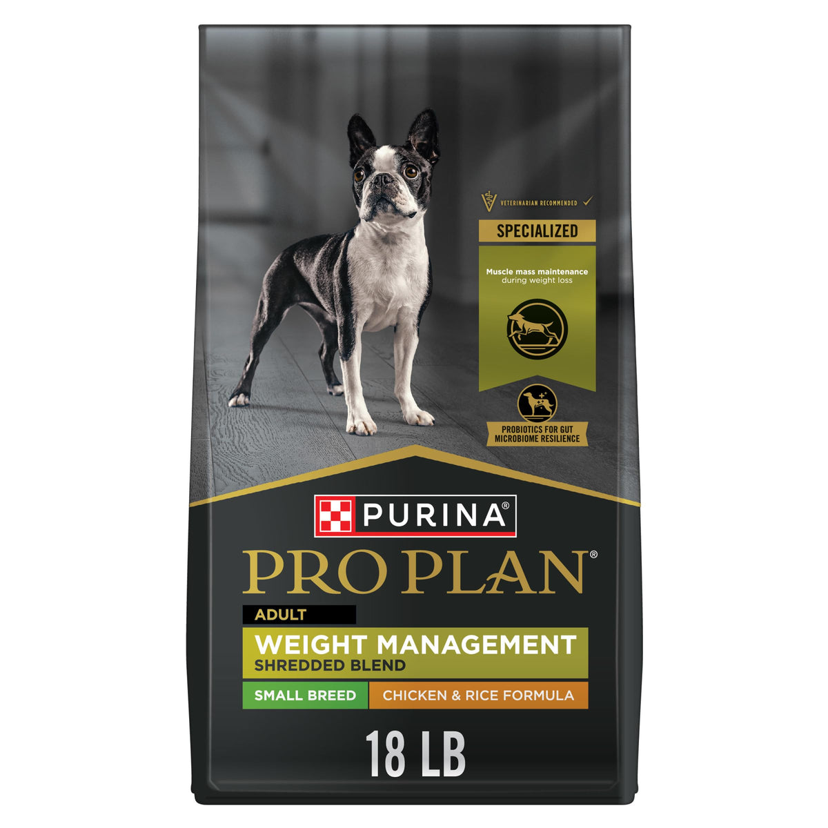 Purina Pro Plan Small Breed Dry Dog Food, Shredded Blend Chicken, 34 lb Bag