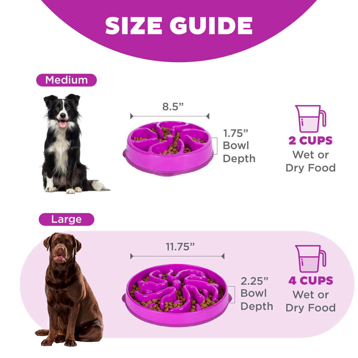 Outward Hound Fun Feeder Slo Bowl Dog Slow Feeder, Wave, Pink, 5.8"