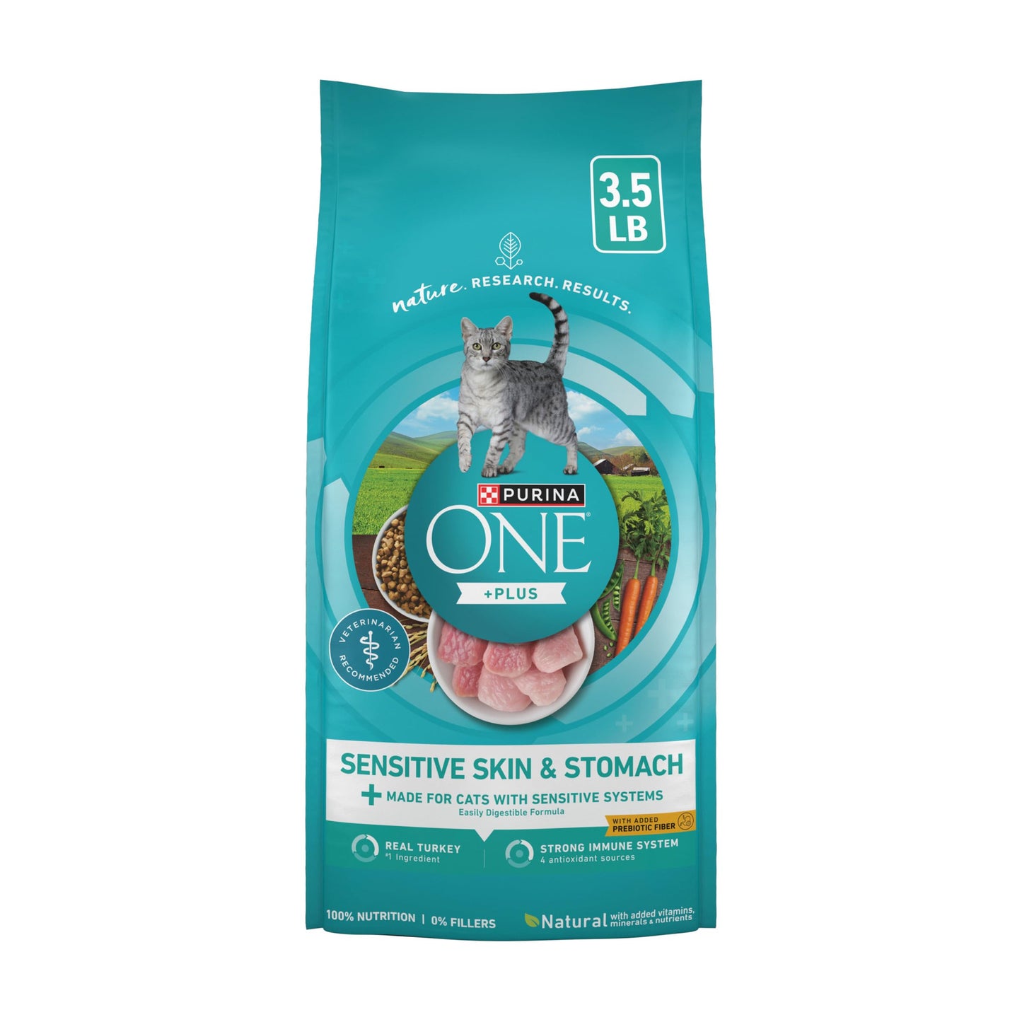 Purina ONE +Plus Sensitive Stomach Sensitive Skin, Natural Dry Cat Food