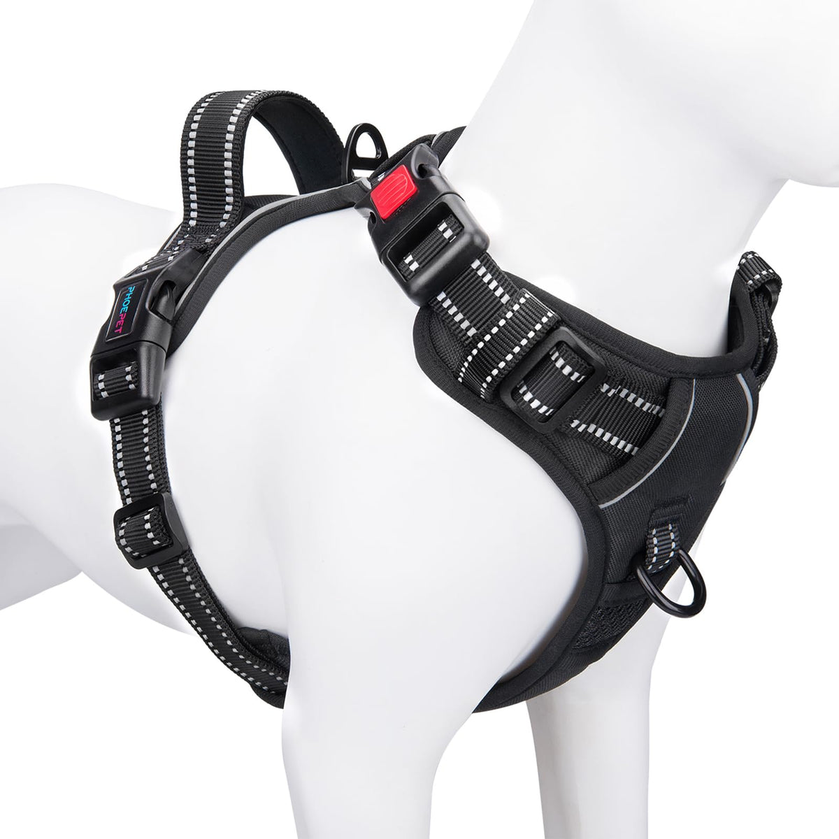 PHOEPET Reflective Dog Harness Large Breed Adjustable No Pull Vest