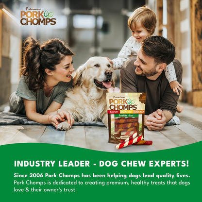 Pork Chomps Baked Pork Skin Dog Chews, 6 in Twists, Assorted Flavors, 12 Ct