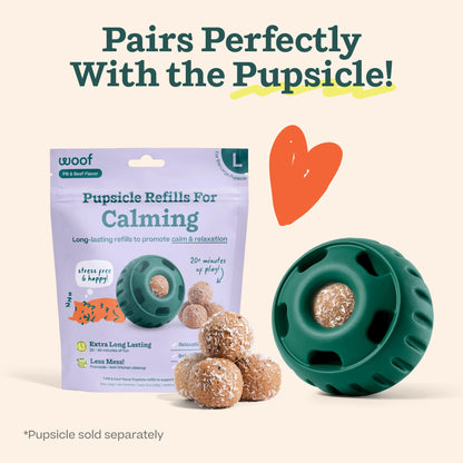 WOOF Pupsicle Refill Pops for Calming - Long-Lasting Refills for The Pupsicle Toy to Promote Calm - Calming Dog Treats - Magnesium for Dogs- XL Pops - 5 Count - 3 Pack