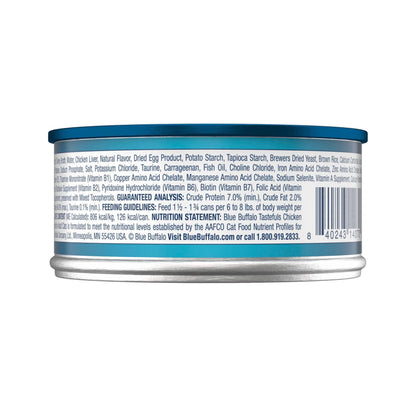 Blue Buffalo Tastefuls Wet Cat Food, Made with Natural Ingredients, Tuna and Chicken Flaked Entrées in Gravy, 3oz Cans, 4-Count Variety Pack Trial Size