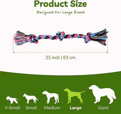 SHARLOVY Large Tough Chew Toys for Aggressive Chewers, 9 Pack Dog Rope Toys