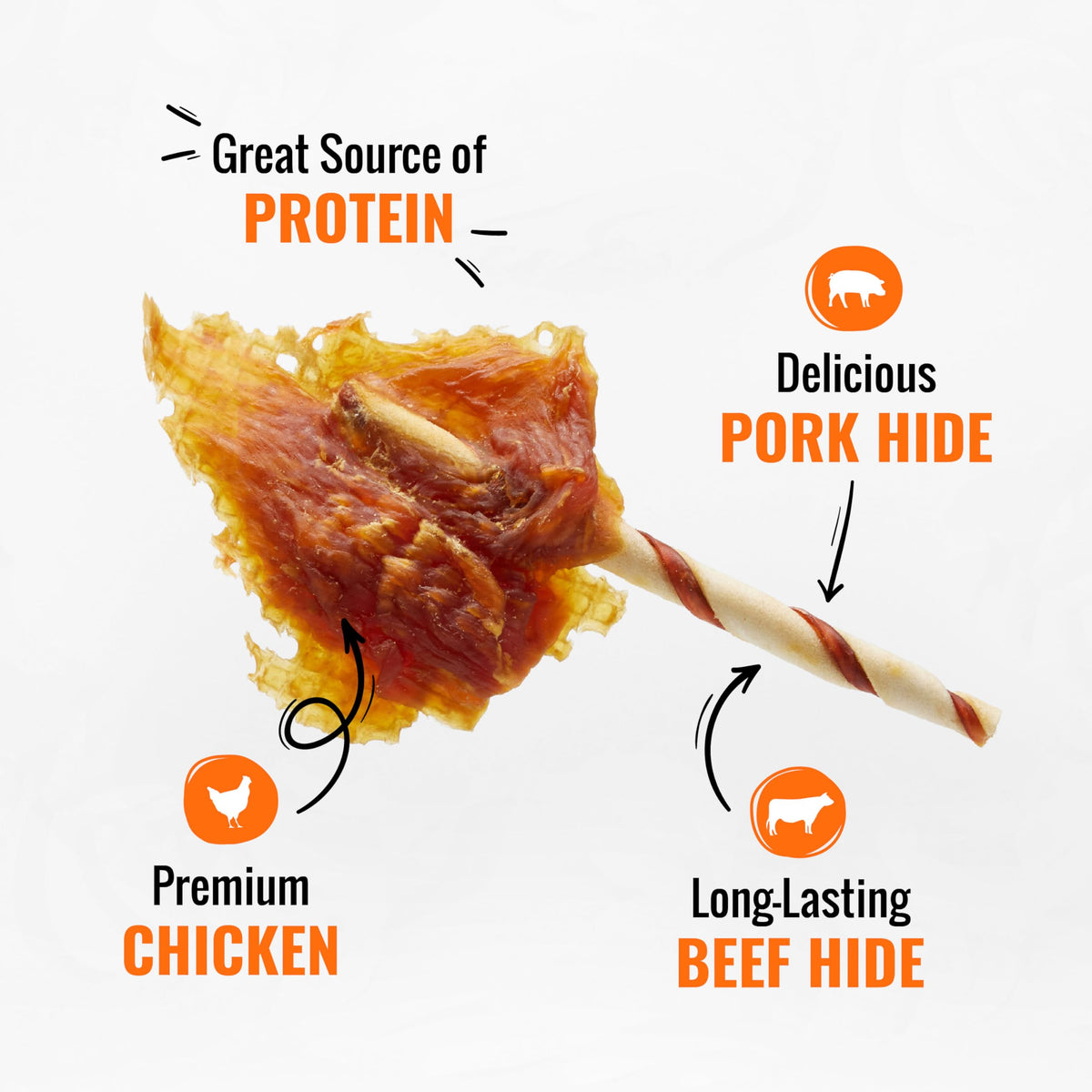 Good 'n' Fun Wings Long-Lasting Dog Treat Made With Real Protein, 12 oz