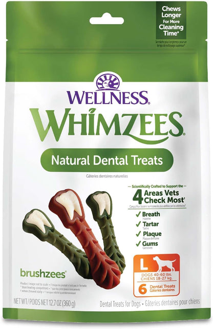 Wellness WHIMZEES Freshzees Natural Dog Dental Treat, Soft Chews, Freshens Breath, Extra-Small Size, 14.81 oz Bag, 56 Count