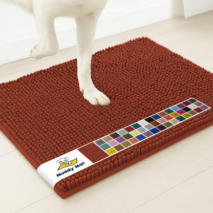 Muddy Mat® | Super Water Absorbent Door Mat Indoor, Microfiber Quick Dry Chenille Entryway Rug, Slip Resistant Front Door Mat, Indoor Mats for Entryway, Machine Washable Pet Rug, Beige 24"x36"