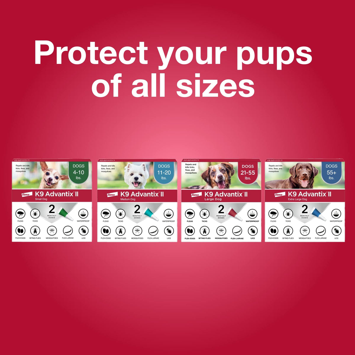 K9 Advantix II Flea & Tick Topical for Large Dogs 21–55 lbs., 2ct