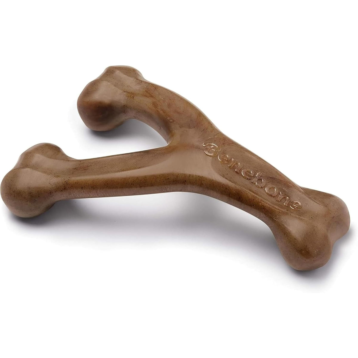 Benebone Wishbone Dog Chew Toy for Aggressive Chewers, Real Bacon, Medium