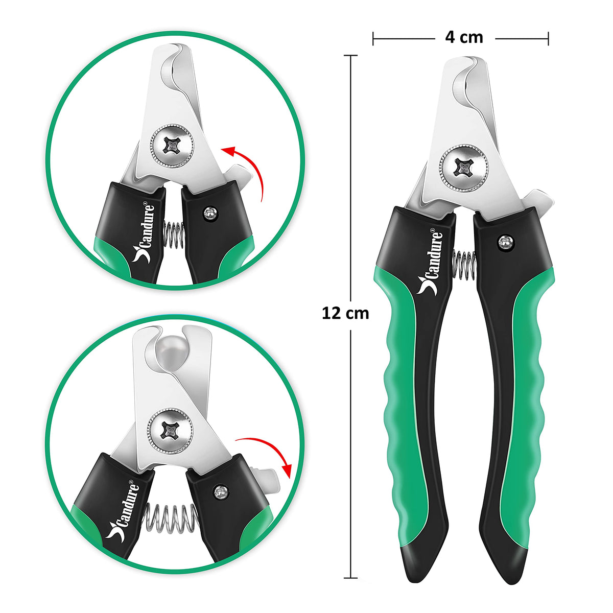 Candure Cat Nail Clippers for Indoor Cats, Rabbits, Hamsters, Birds with Precise Angled Edges to Ensure Easy & Safe Trimming Stainless Steel Cat Nail Trimmer for At-Home Cat Grooming